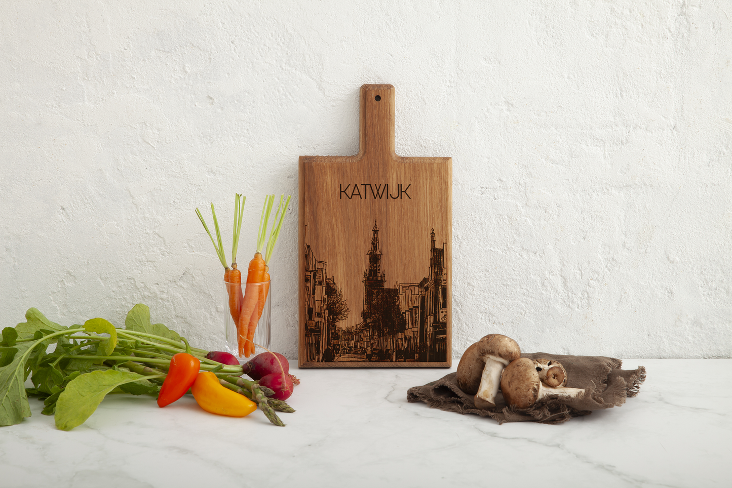 KATWIJK VOORSTRAAT HANDMADE , ENGRAVED CHEESE BOARD