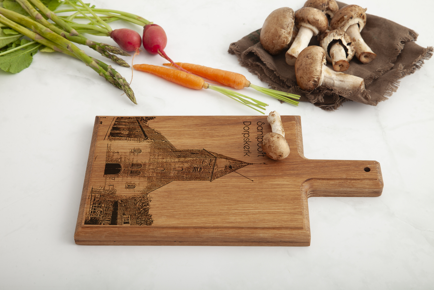 Santpoort – Dorpskerk Wooden Cheese Board (28 × 15 cm)