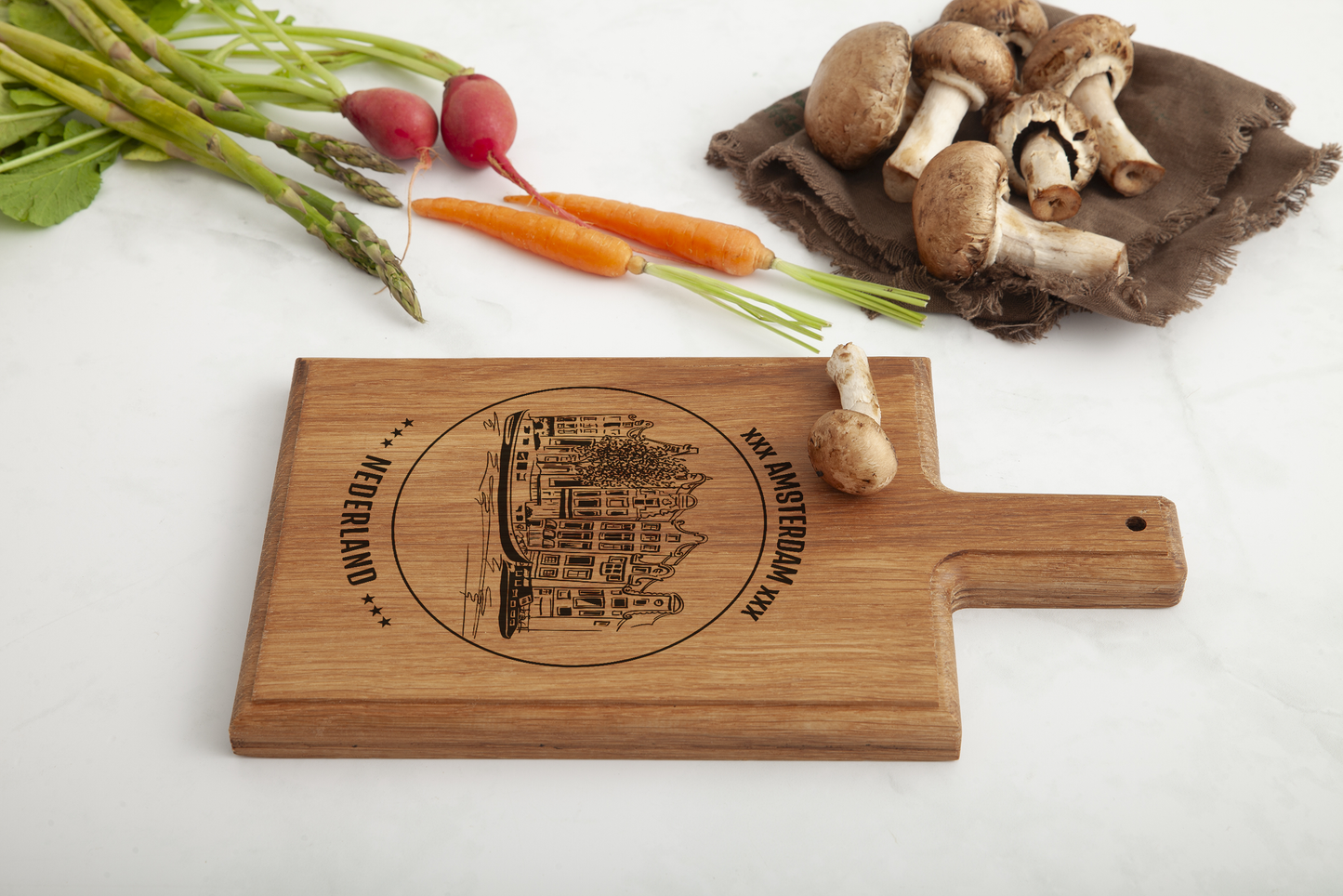 Amsterdam Canal Houses Cheese Board - Beech Wood