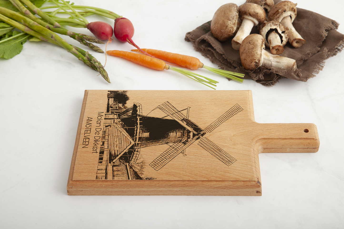 Amstelveen Molen De Dikkert Cheese Board - Beech Wood