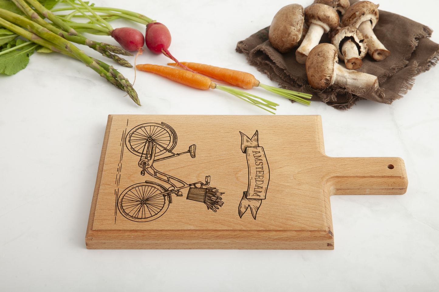 Amsterdam Bicycle Cheese Board - Beech Wood