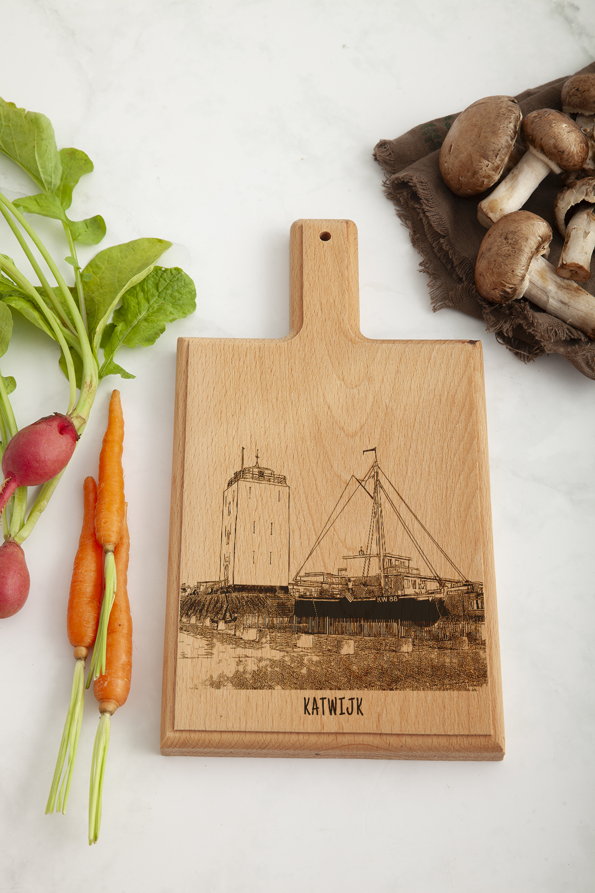 KATWIJK KW88 HANDMADE , ENGRAVED CHEESE BOARD