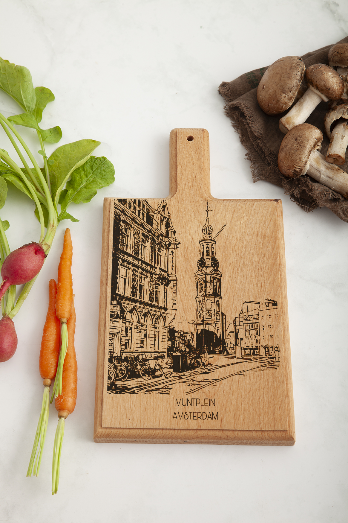 Amsterdam Muntplein Cheese Board - Beech Wood