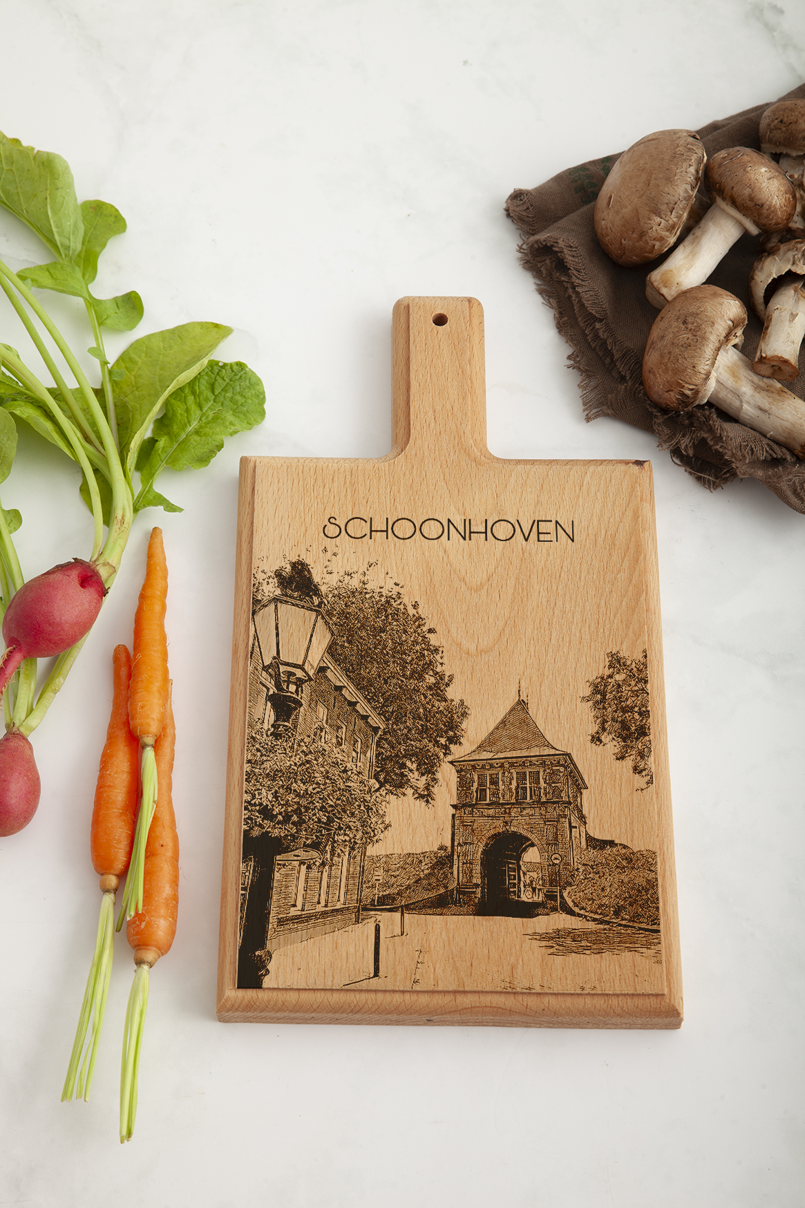 Schoonhoven – Handgemaakte Beukenhouten Serveer- & Kaasplank (28 × 15 cm)