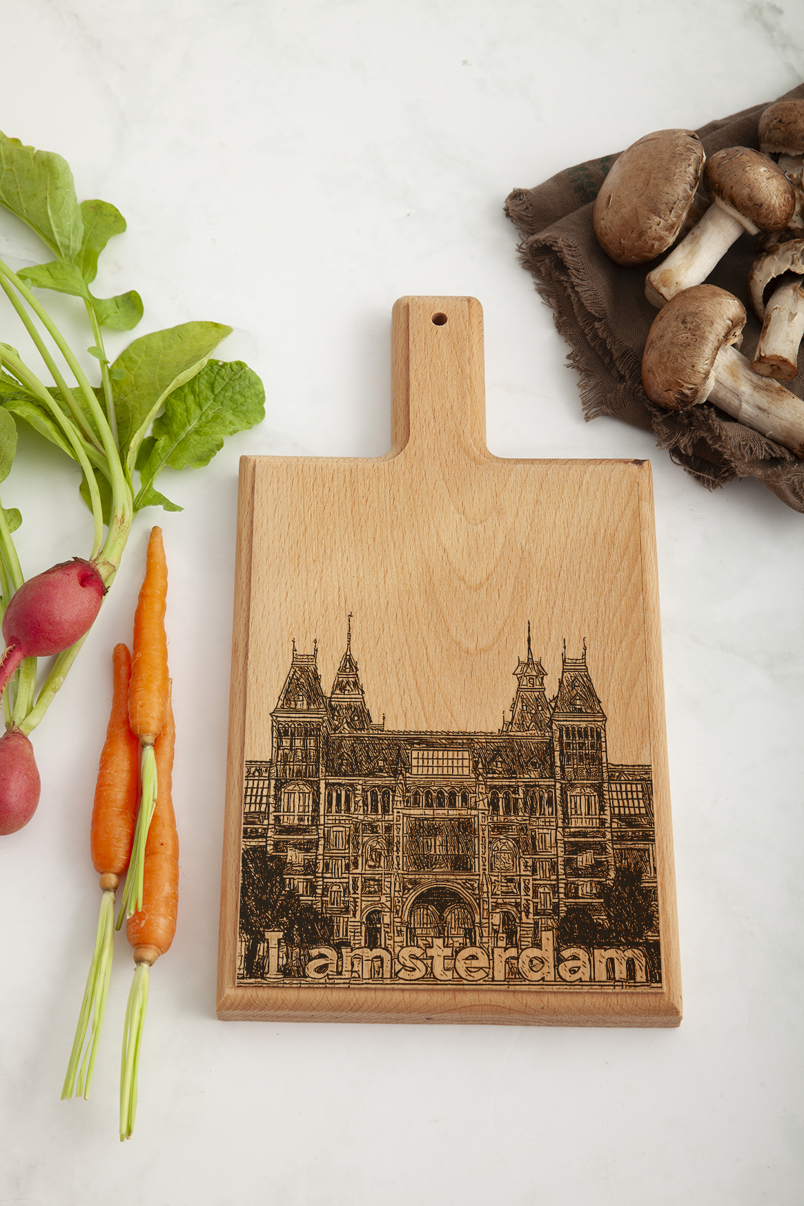 Amsterdam Museumplein Cheese Board - Beech Wood