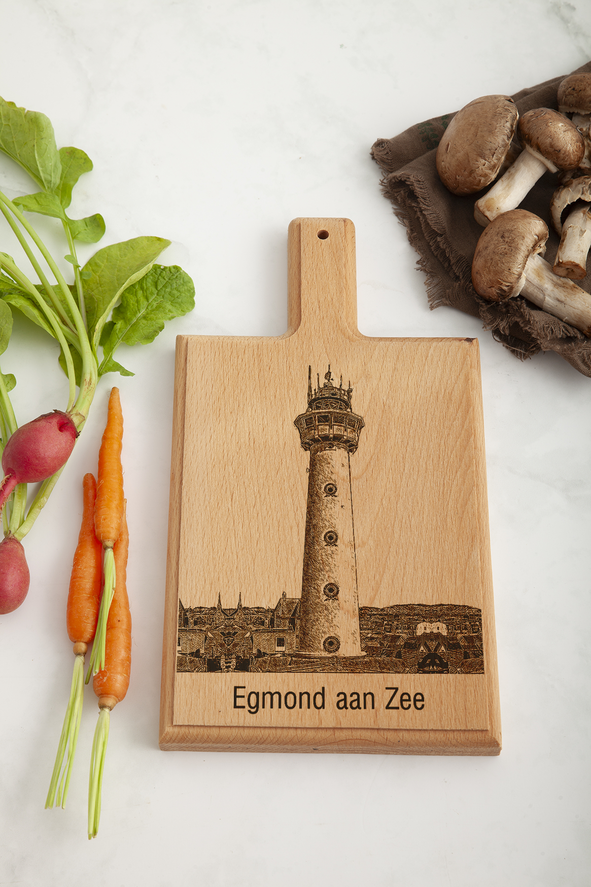 Egmond aan Zee Vuurtoren Cheese Board - Beech Wood