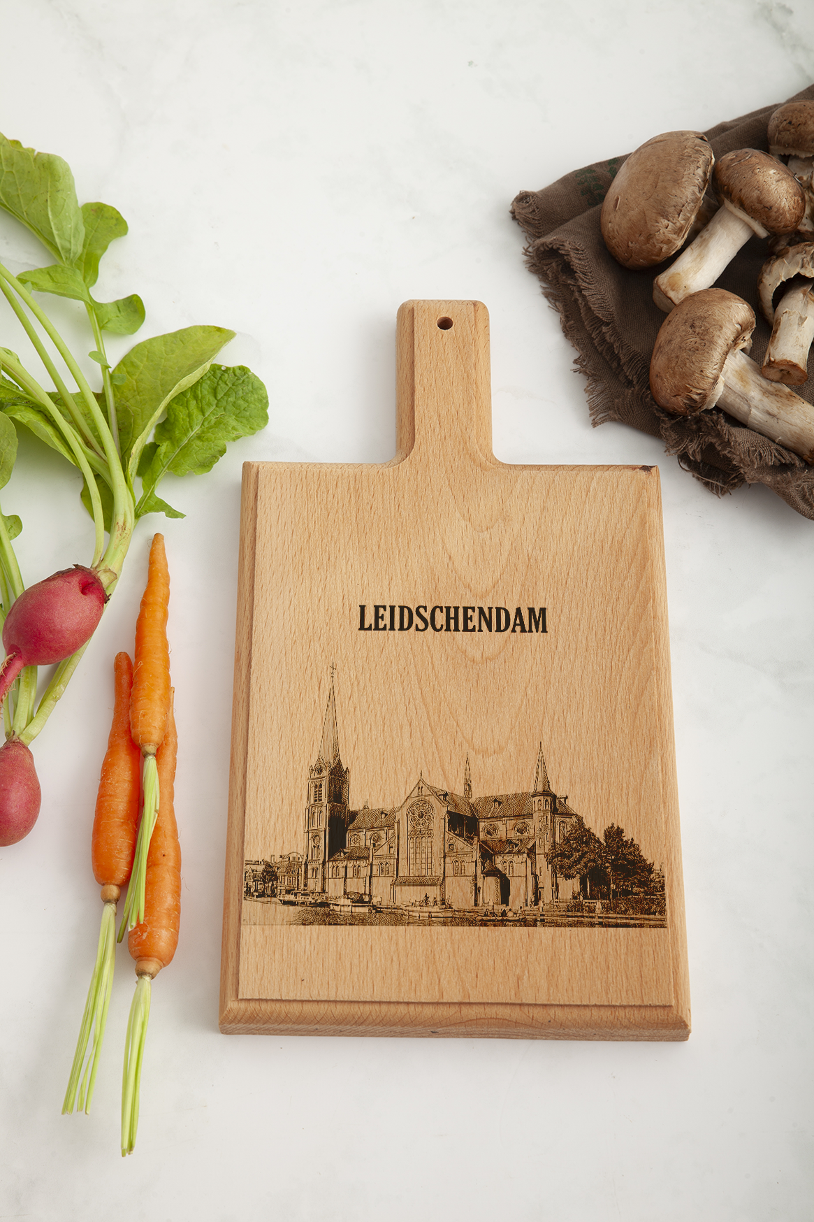 Leidschendam Petrus en Pauluskerk Cheese Board - Beech Wood
