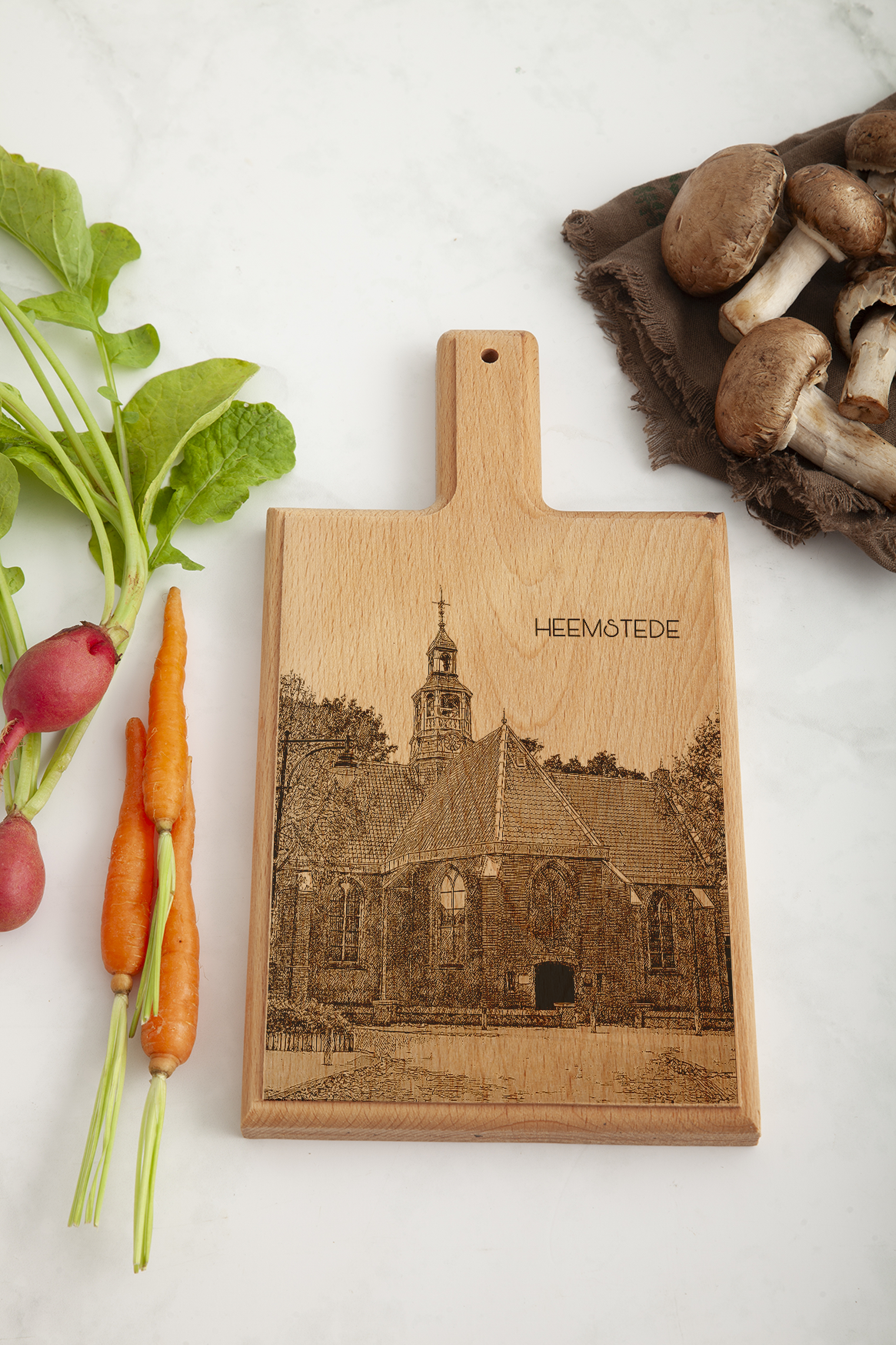 Heemstede Oude Kerk – Handmade Beechwood Serving & Cheese Board (28 × 15 cm)