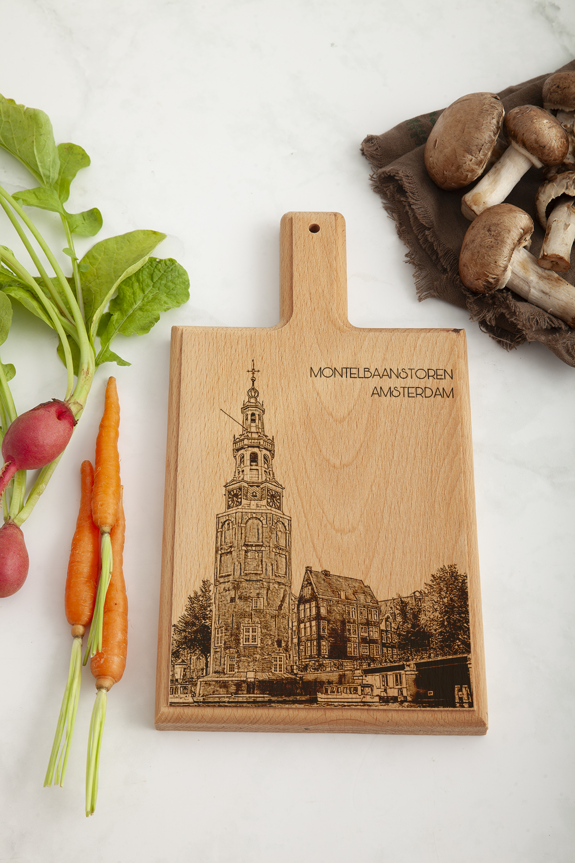 Amsterdam Montelbaanstoren Cheese Board - Beech Wood