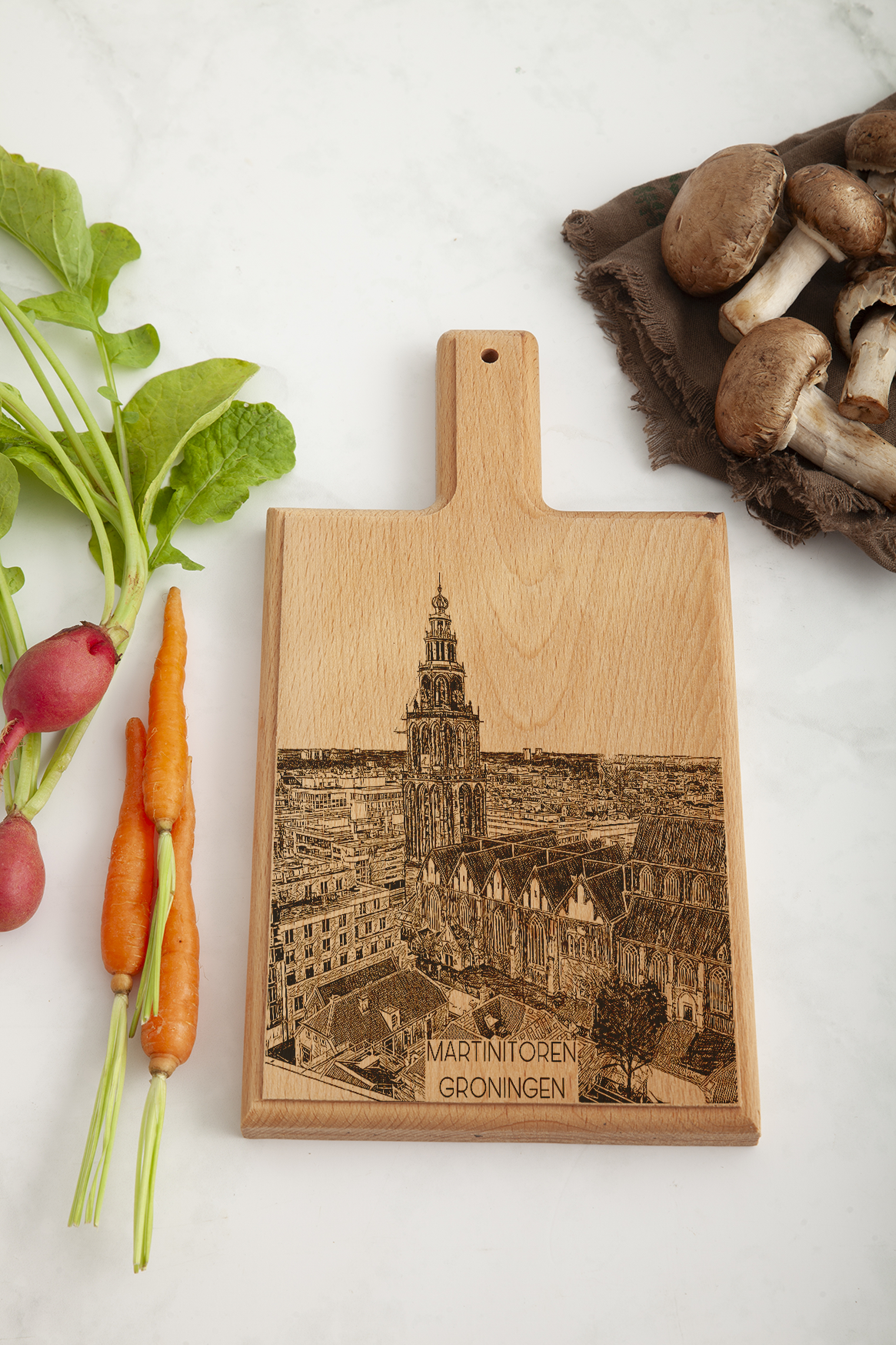 Groningen Martinitoren Cheese Board - Beech Wood