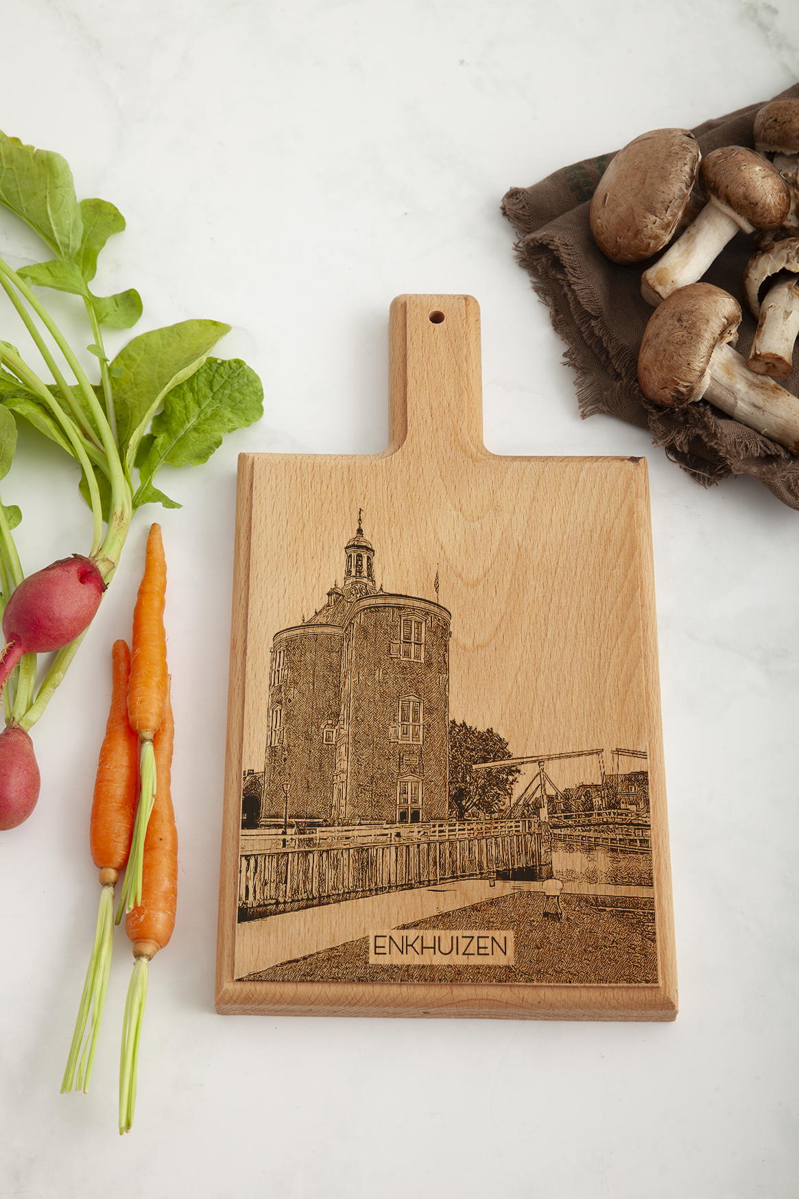 Enkhuizen – Handmade Beechwood Serving & Cheese Board (28 × 15 cm)
