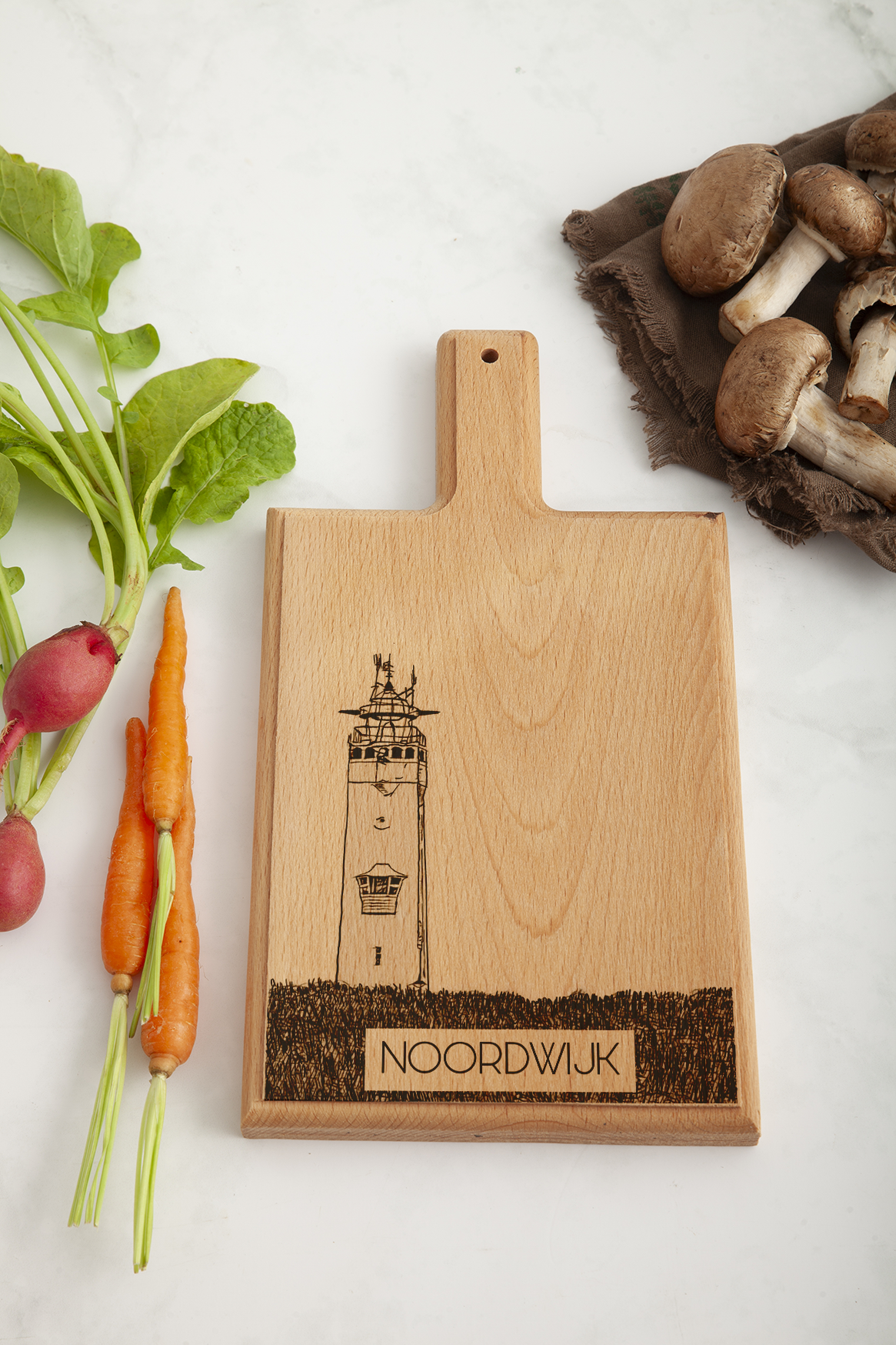 Noordwijk Vuurtoren Cheese Board - Beech Wood