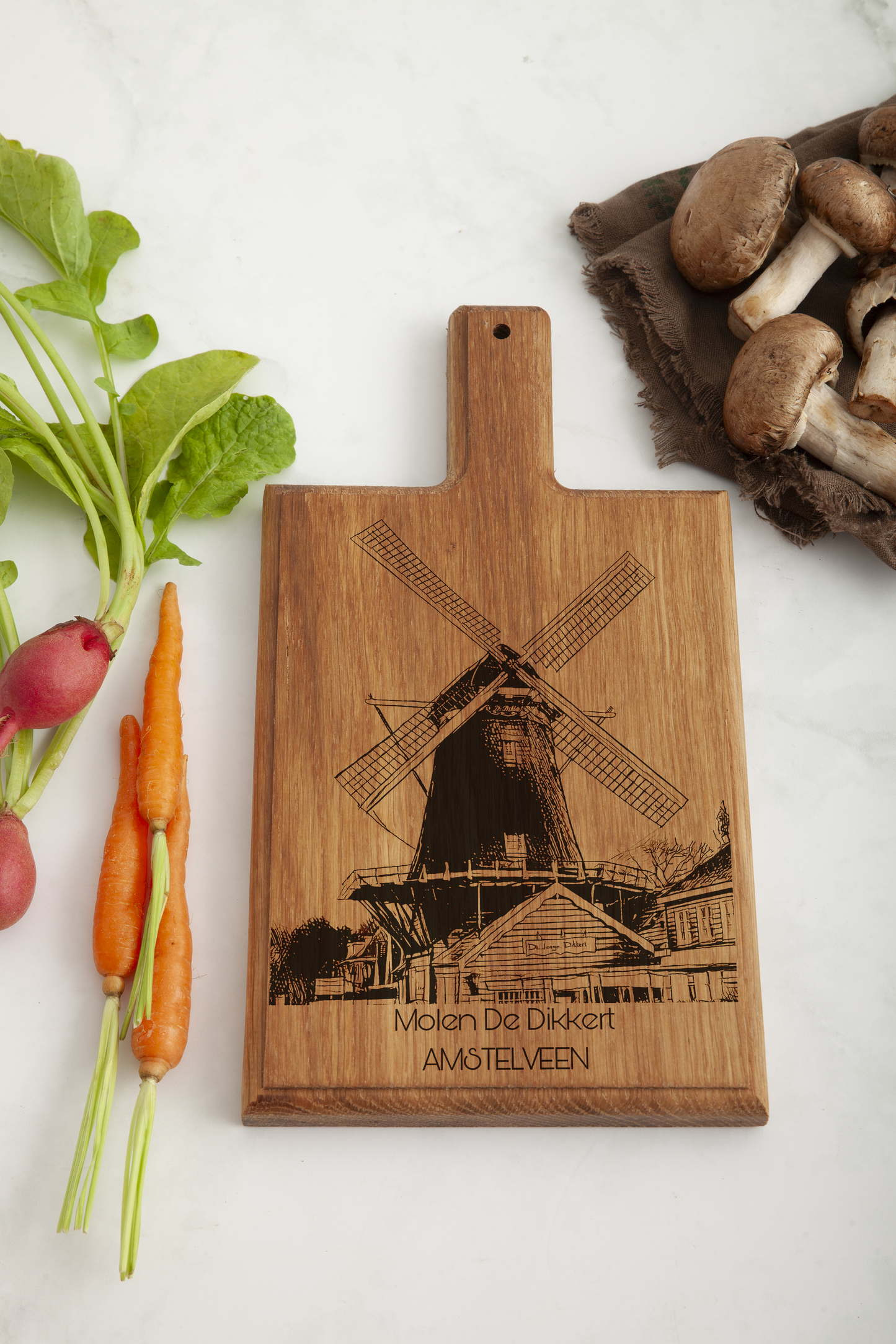 Amstelveen Molen De Dikkert Cheese Board - Beech Wood