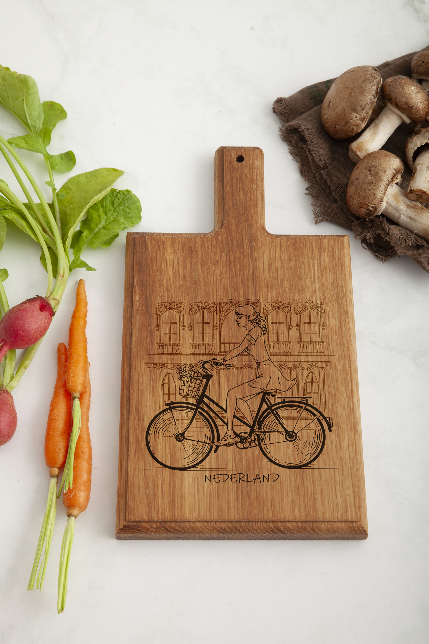 Nederland Bicycle Cheese Board - Beech Wood