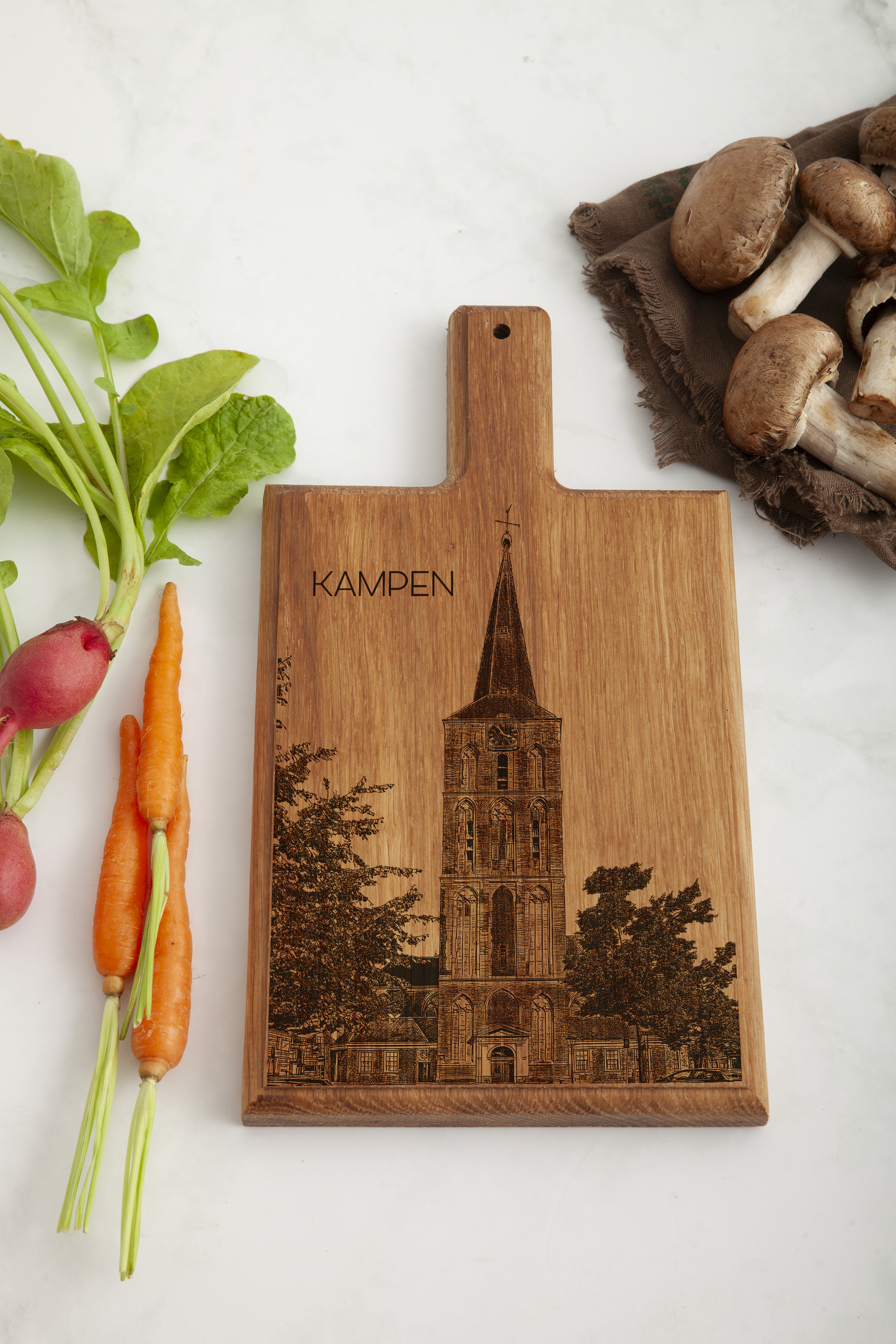 Kampen Bovenkerk – Handmade Beechwood Serving & Cheese Board (28 × 15 cm)