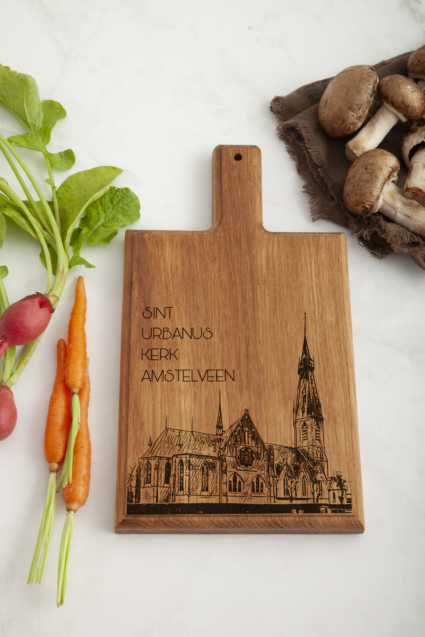 Amstelveen Sint Urbanus Kerk Cheese Board - Beech Wood