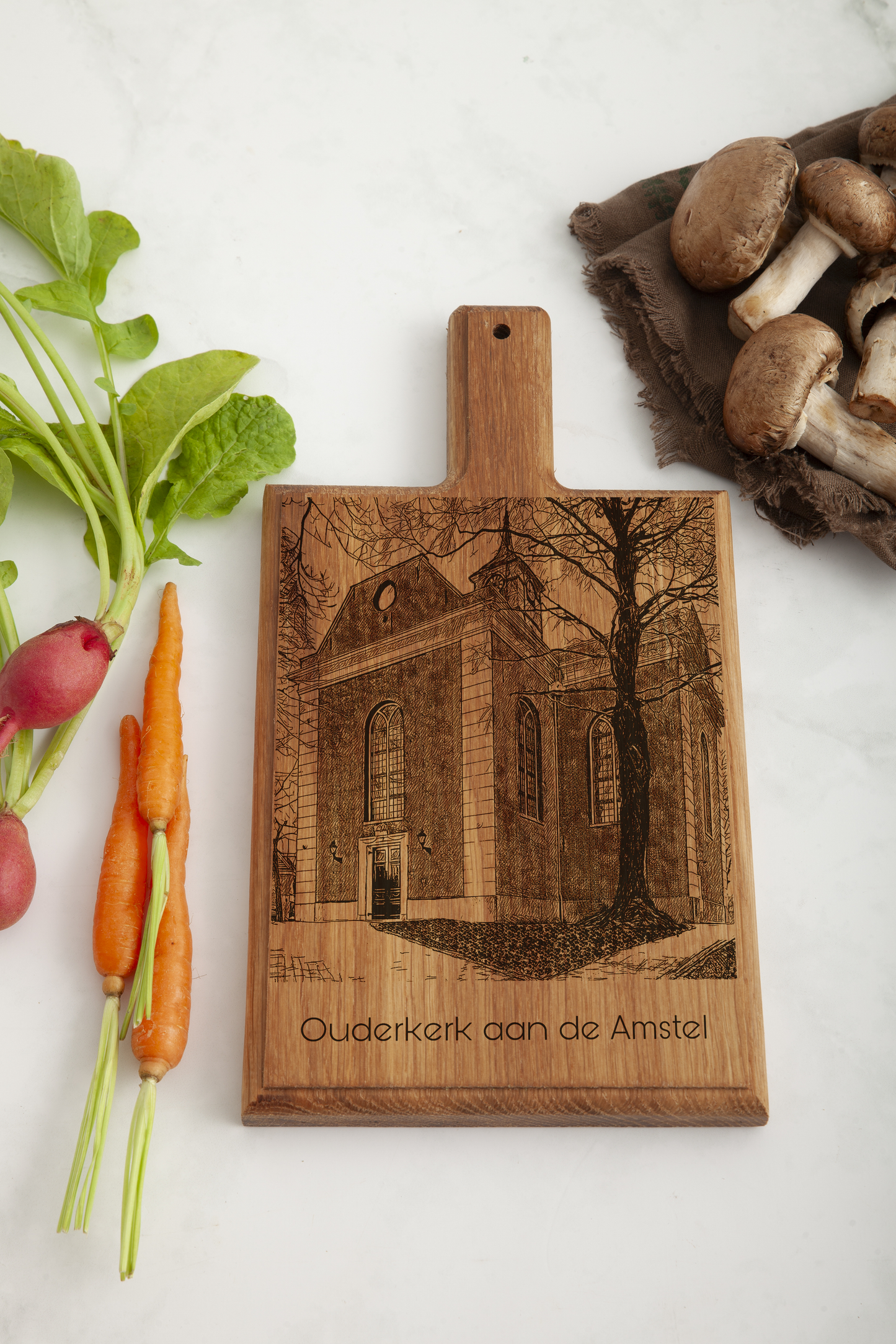 Ouderkerk aan de Amstel – Handmade Beechwood Serving & Cheese Board (28 × 15 cm)