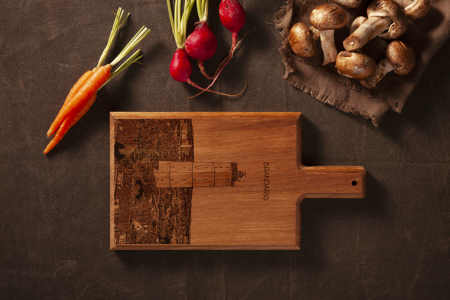 Brandaris Vuurtoren Terschelling – Handgemaakte Beukenhouten Serveer- & Kaasplank (28 × 15 cm)