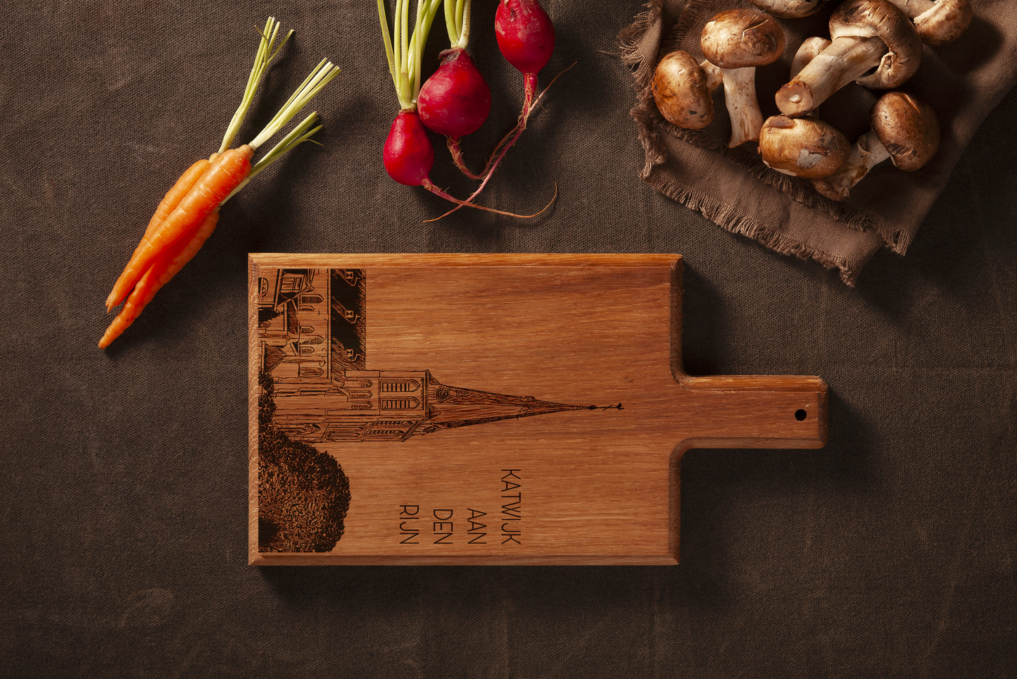 KATWIJK AAN DEN RIJN , ENGRAVED CHEESE BOARD