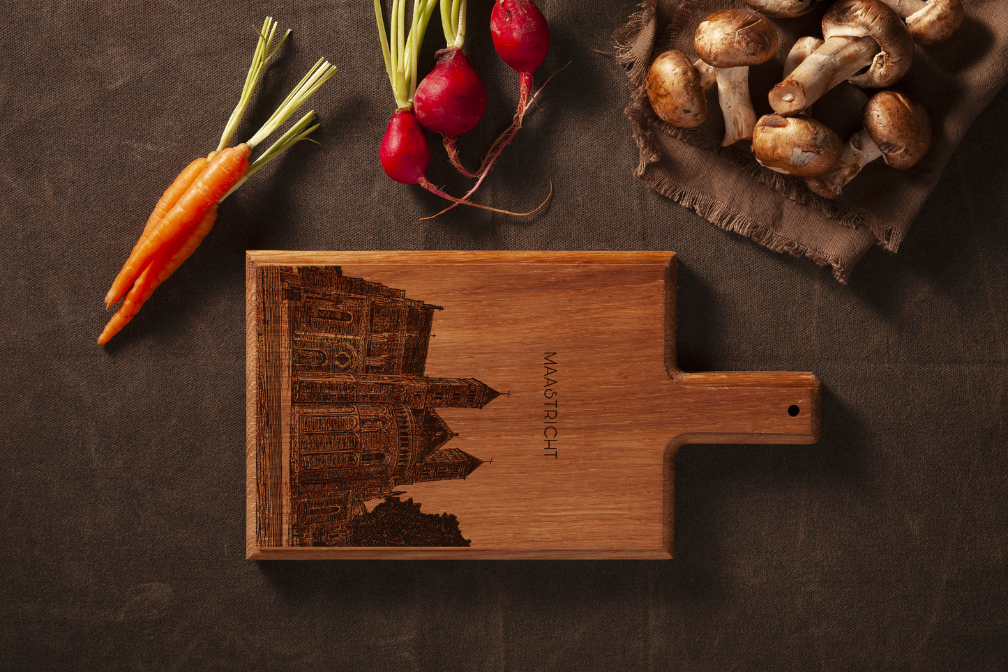 Maastricht , St. Servaas Basilica Cheese Board - Beech Wood