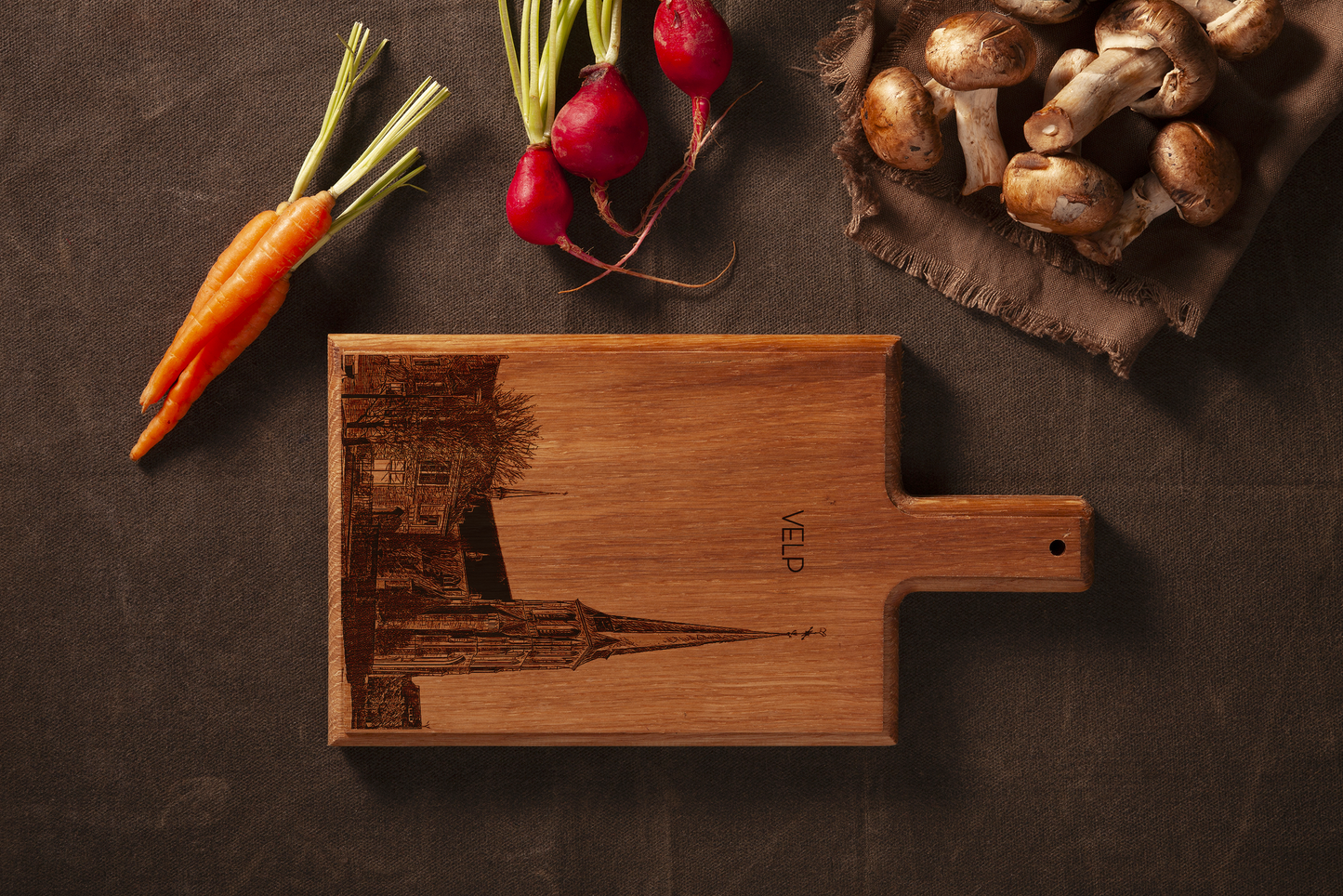 Velp Kerk OLV Visitatie – Handmade Beechwood Serving & Cheese Board (28 × 15 cm)