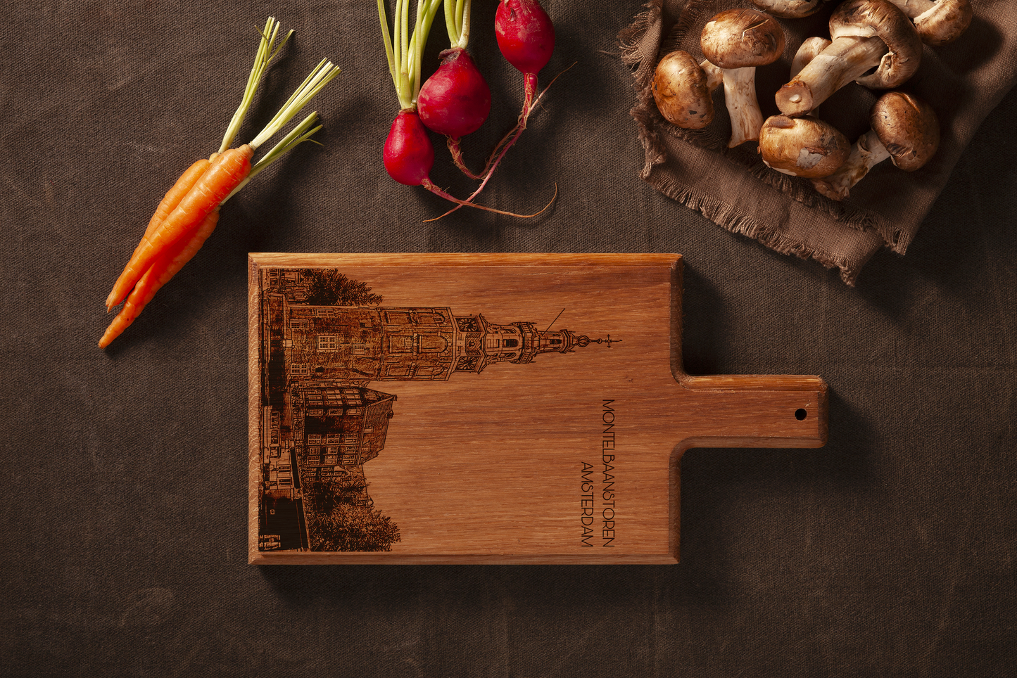 Amsterdam Montelbaanstoren Cheese Board - Beech Wood