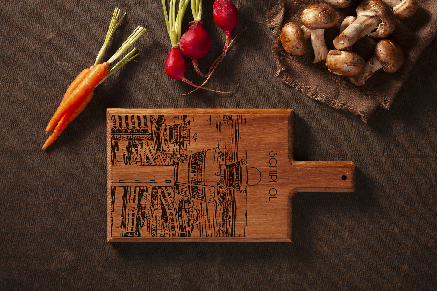 Schiphol – Handgemaakte Beukenhouten Serveer- & Kaasplank (28 × 15 cm)