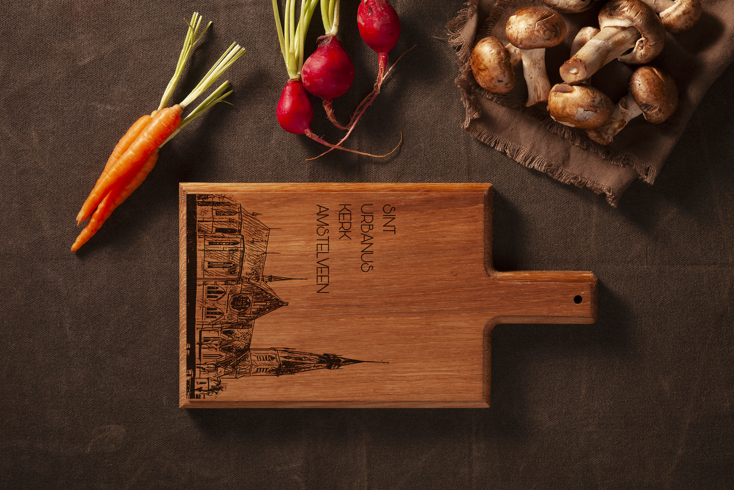 Amstelveen Sint Urbanus Kerk Cheese Board - Beech Wood