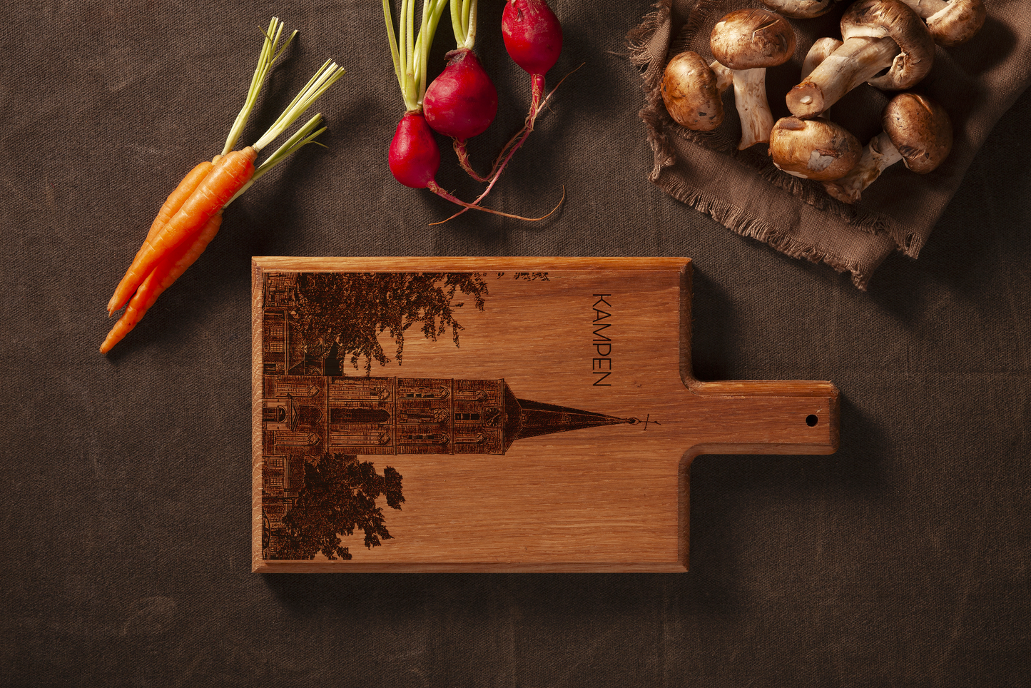 Kampen Bovenkerk – Handmade Beechwood Serving & Cheese Board (28 × 15 cm)