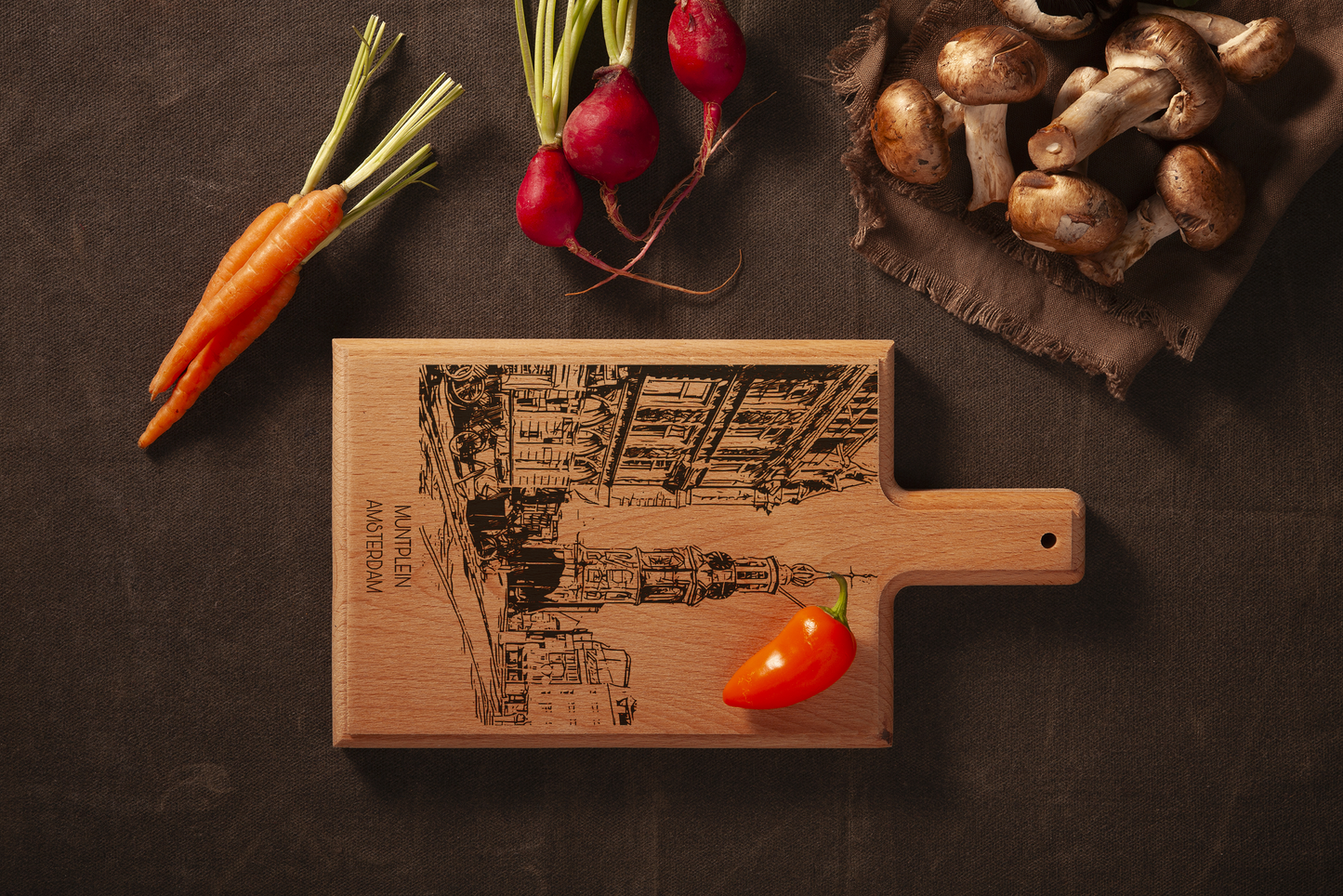 Amsterdam Muntplein Cheese Board - Beech Wood