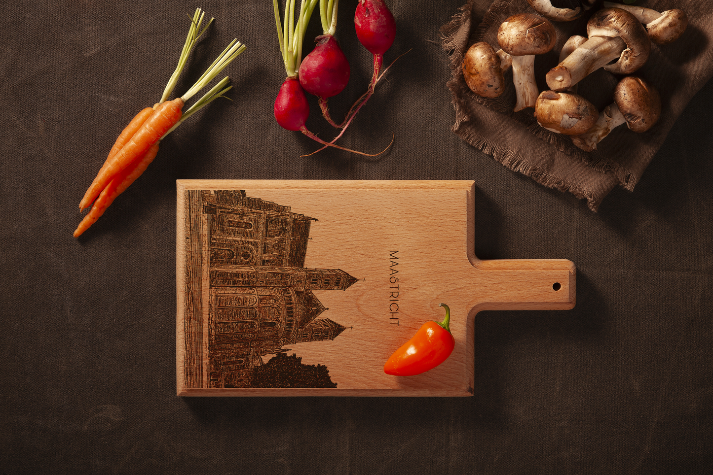 Maastricht , St. Servaas Basilica Cheese Board - Beech Wood