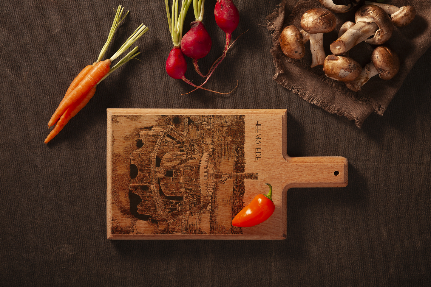 Heemstede De Cruquius – Handmade Beechwood Serving & Cheese Board (28 × 15 cm)