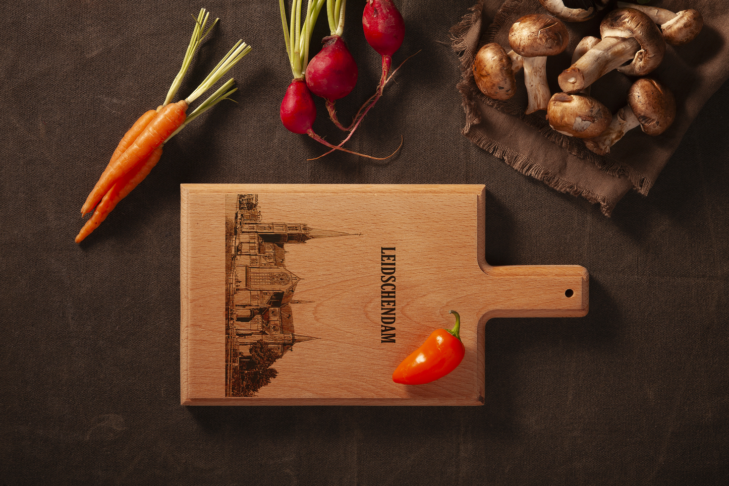 Leidschendam Petrus en Pauluskerk Cheese Board - Beech Wood