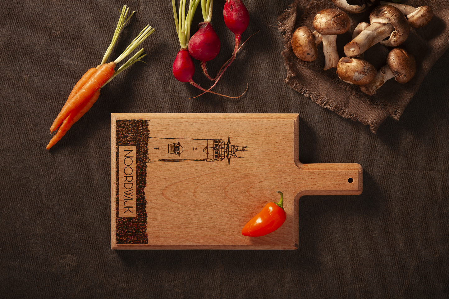Noordwijk Vuurtoren Cheese Board - Beech Wood