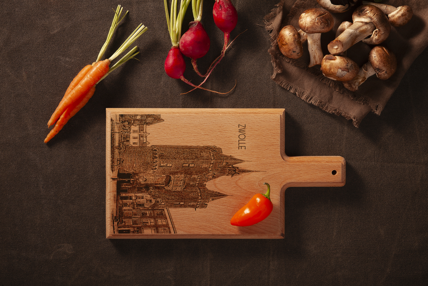 Zwolle Sassenpoort Cheese Board - Beech Wood