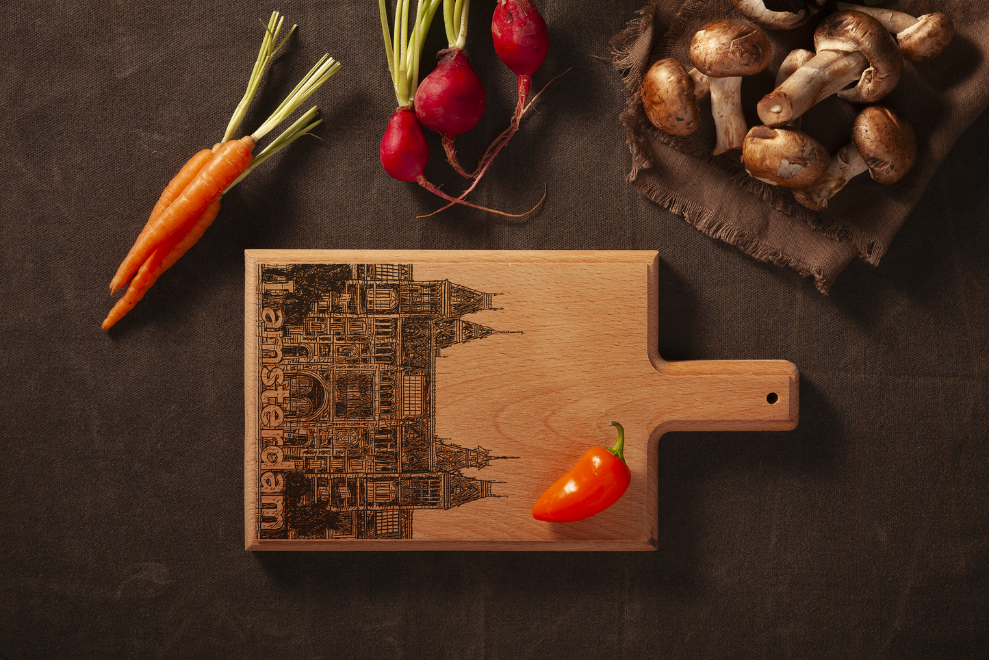 Amsterdam Museumplein Cheese Board - Beech Wood