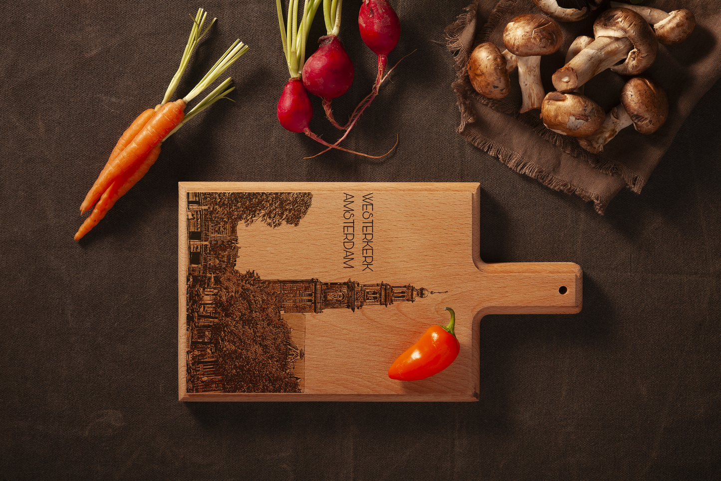 Amsterdam Westerkerk Cheese Board - Beech Wood