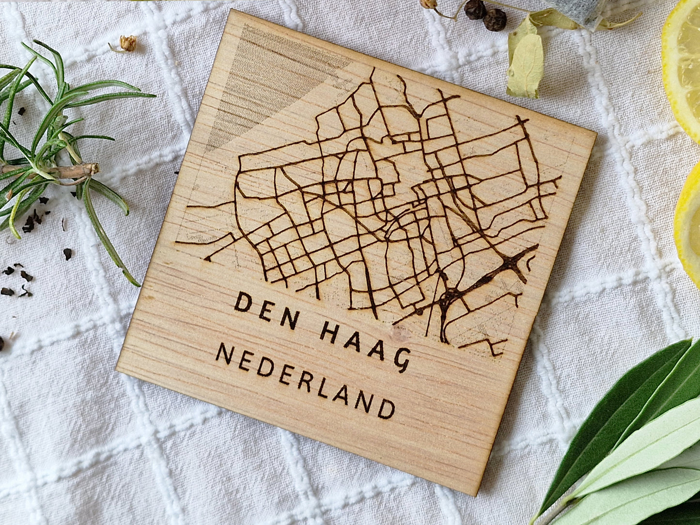 Handmade Custom City Map Coasters Set of 4